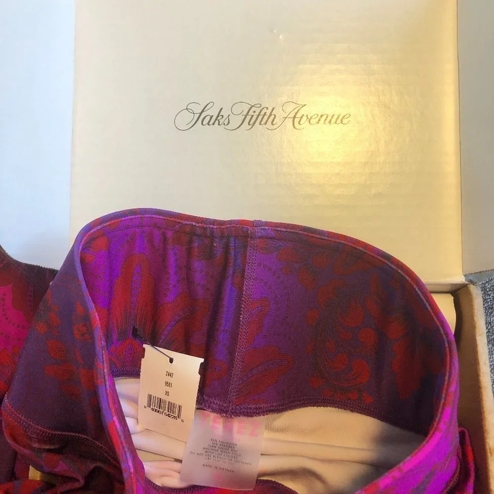 NWT EXCLUSIVE Terez Ruby Amethyst Damask Leggings XS - Picture 13 of 16